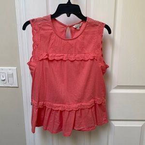 Lucky Coral Embroidered Tank Top